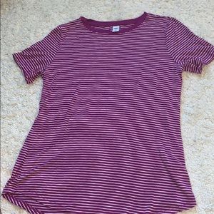 Striped purple and white tee